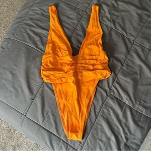 Aerie - plunge ruched cheekiest one piece